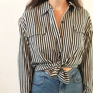Vintage Silk striped buttondown